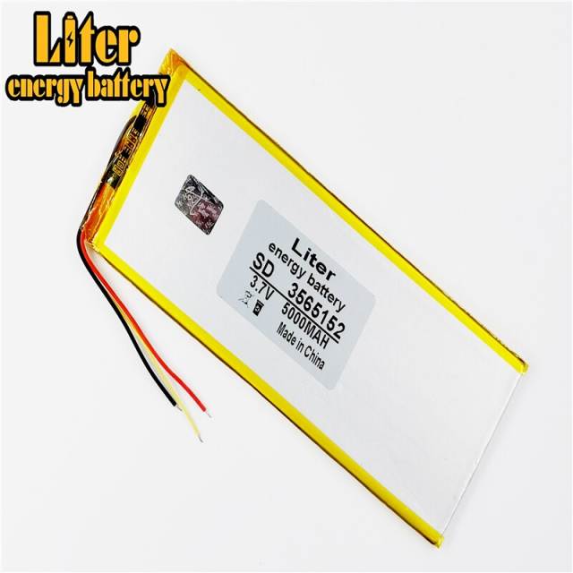 3 line 3565152 3.7V 5000mAh Liter energy battery  Polymer lithium ion / Li-ion battery for tablet pc,POWER BANK,cell phone