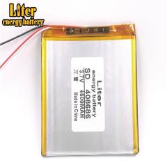 3 wire 3.7V 4500mAH 408686  Liter energy battery Polymer lithium ion / Li-ion battery for tablet pc