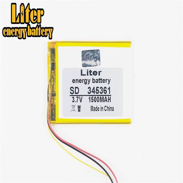 3 line 3.7V 1500mAh 345361 Liter energy battery Lithium Polymer LiPo Rechargeable Battery ion cells For DIY PAD E-book bluetooth heads