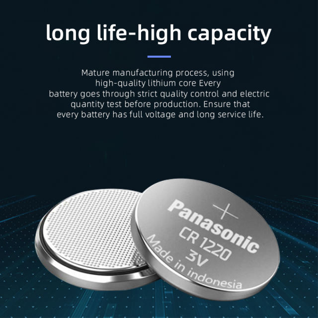 Original Panasonic CR1220 Coin Cell Button Batteries DL1220 BR1220 ECR1220 LM1220 3V Lithium Battery For TPDA MP3 player
