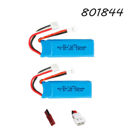 7.4V 2S 520mAh 801844 Lipo Battery for WLtoys K969 K989 K999 P929 P939 A202 A212 A222 A232 A242 A252 RC Cars Battery for XKA600