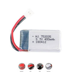 1/Pack 3.7V 400mAh 35C Lipo Battery for X4 H107 H31 KY101 E33C E33 U816A V252 H6C RC Quadcopter Drones Spare Part 752035