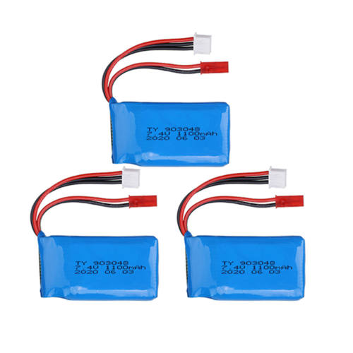 7.4V 1100mah LiPo Battery For  V353 A949 A959 A969 A979 k929 RC Cars Helicopters Boats Parts 7.4v  903048 battery 1pcs