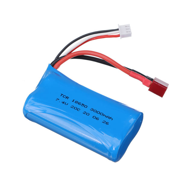 7.4V 3000MAH 18650 lipo Battery 20C 2S for Wltoys 10428 12428 12429 12423 Q46 RC Car Parts charger 7.4 V 3000 MAH battery