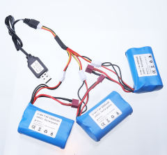 7.4V Li-ion Batery for remote control toy car parts T/JST/SM/Tamiya Plug For wltoys 144001 12428 rc car 7.4V 5000mah battery