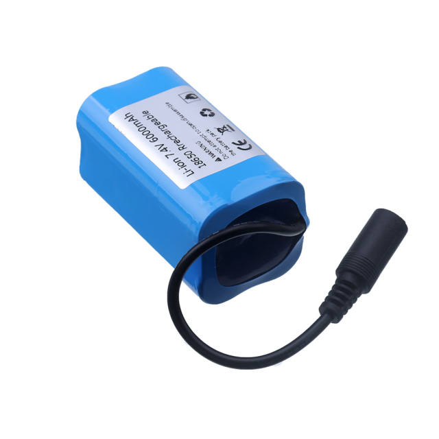 2011-5 T188 T888 C18 V007 Remote Control RC Fishing Hook Bait Boat battery Spare Part 7.4V 6000Mah 18650 battery