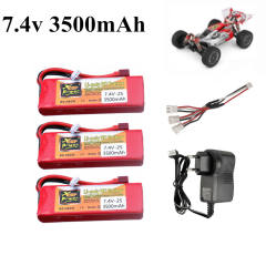 Original battery for Wltoys car 2s 7.4 V 3500mAh Lipo battery T Plug for Wltoys 144001 12428 114019 RC car Off-road car battery