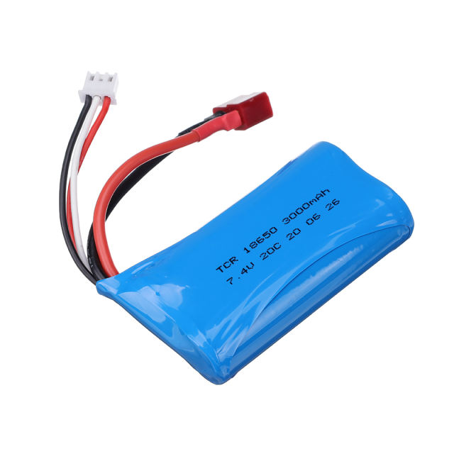 7.4V 3000mAh 18650 Lipo Batery for remote control helicopter Car boats toys parts wholesale 7.4 V 3000 mAH Lipo battery JST Plug