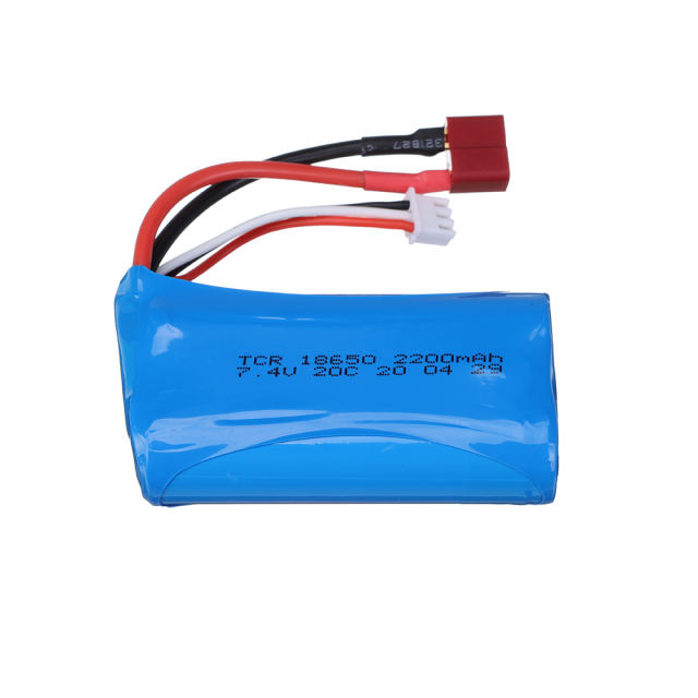 7.4V 2200mAh 18650 lipo Battery for Q46 Wltoys 10428 /12428/12423 WPL MN99S D90 U12A S033g Q1 H101 Rc Boats Cars