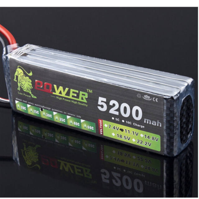 2pcs / lot Lion Power 11.1v 5200mah MAX 30C T/XT60 For Halicopter Boats Airplanes 11.1 V 5200mah lipo battery 3s Lithium battery