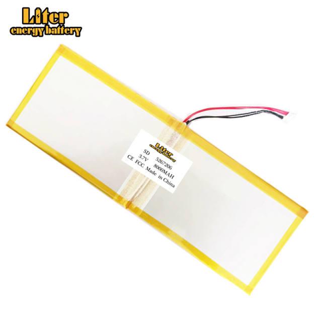 3.7V 8000mAh 5267103-2P 5267206 Liter energy battery Replacement Laptop Tablet Battery Notebook Accumulator With 5 Pin 4 Wire Plug