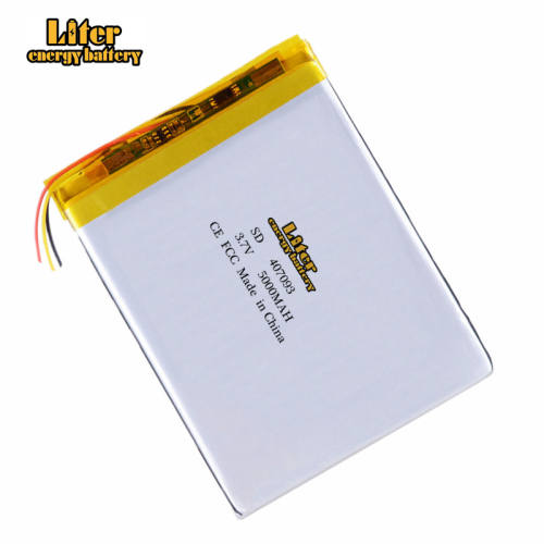 3 Wire 407093 3.7V 5000mAh Liter energy battery Lithium polymer Battery with Protection Board For Tablet PC U25GT