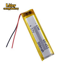 3.7V 500mAh 601452 Liter energy battery li polymer lithium for MP3 bluetooth speaker GPS PSP headset e-book camera