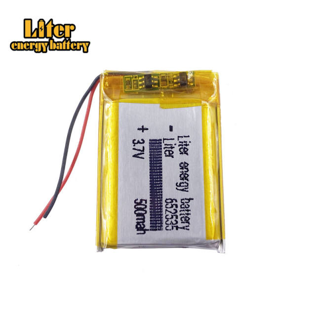 3.7v 652535 500mah Liter energy battery Lithium polymer battery for driving recorder early education machine recording pen