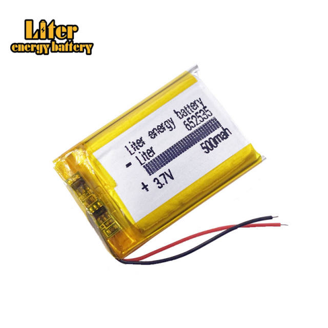 3.7v 652535 500mah Liter energy battery Lithium polymer battery for driving recorder early education machine recording pen