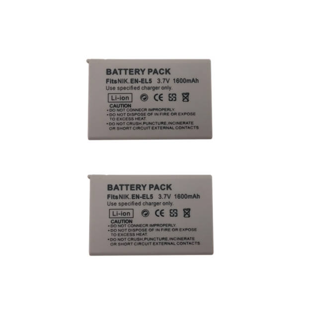 2pcs/lot 1600mAh EN-EL5 ENEL5 EN EL5 Camera battery For NIKON Coolpix P530 P520 P510 P100 P500 P5100 P5000 P6000 P90 P80 Cameras