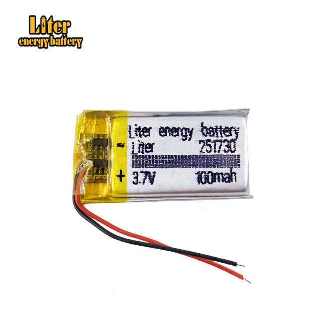 3.7V 100mAH 251730 Liter energy battery polymer battery for GPS mp3 mp4 mp5 bluetooth model toy mobile bluetooth