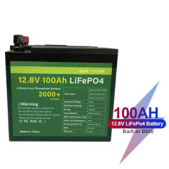 New 2021 12V 100AH Lifepo4 Battery Pack Cell Waterproof Lithium Ion Batteries With Built-in BMS for Inverter, Boat Motor No Tax