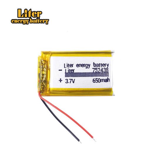 3.7v 752438 650mah medical devices can be security door bell emergency lamp Bluetooth lithium battery