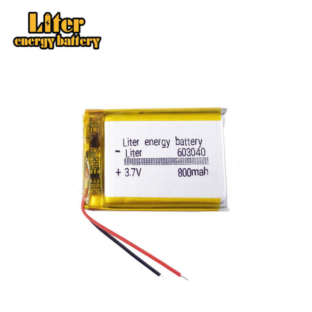 3.7V 603040 800mah Lithium Polymer Rechargeable Battery For MP3 MP4 MP5 GPS bluetooth headset LED Lamps Smart watch