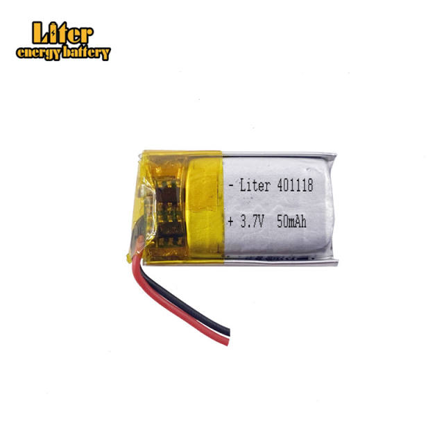 3.7v  401118 50mah Liter energy battery lithium ion battery for battery speaker