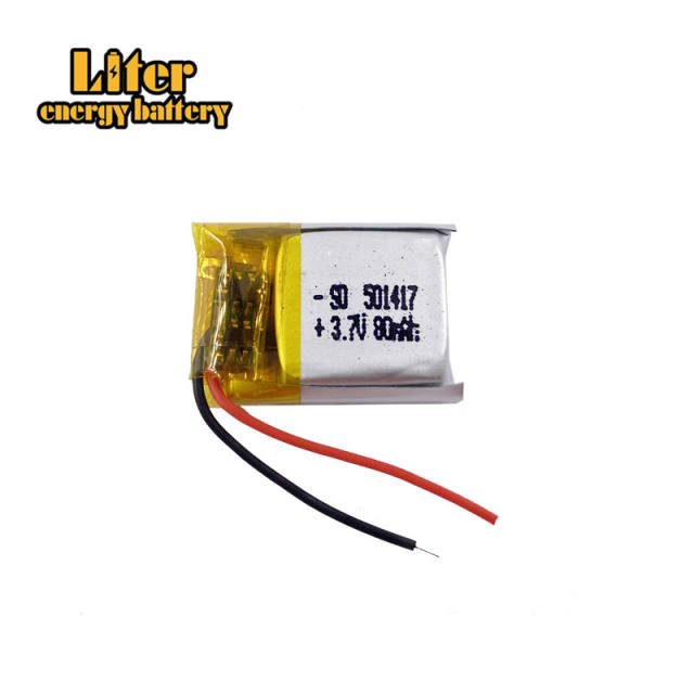 3.7V 80mAh 501417 Liter energy battery Lithium Polymer Rechargeable Battery cells For Mp3 MP4 MP5 GPS PSP mobile bluetooth