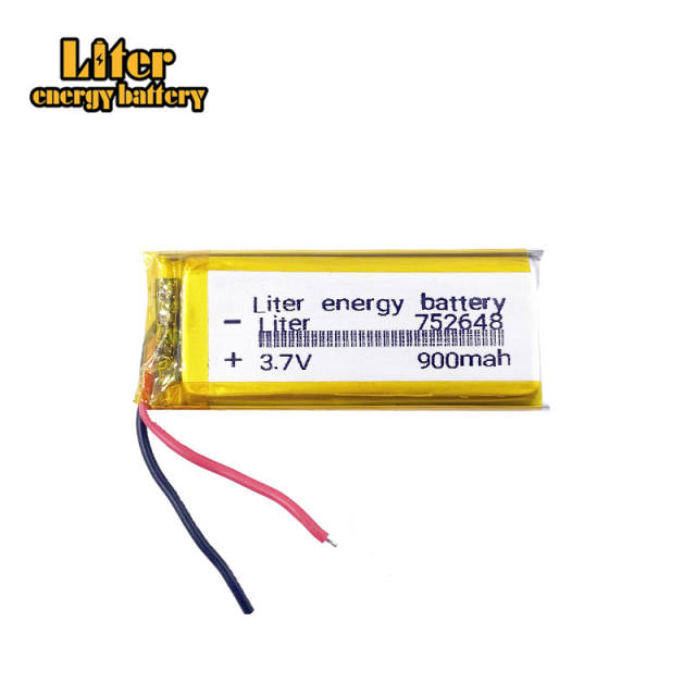 752648 900mAh rechargeable 3.7v Liter energy battery lithium ion lipo battery used intelligent toys batteries