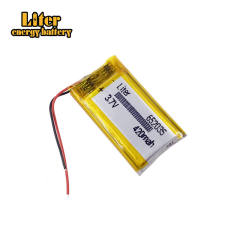 3.7v 652035 420mAh li ion polymer Rechargeable Battery For DVR GPS Car Tachograph Bluetooth headphone Battery