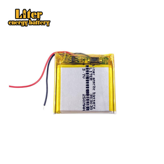 353030 250mah 3.7V BIHUADE lithium polymer battery quality goods of CE FCC ROHS certification authority