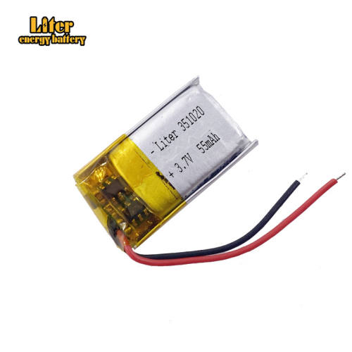 3.7v 55mah 351020 Liter energy battery Lithium Polymer Rechargeable Battery For Mp3 bluetooth Recorder headphone