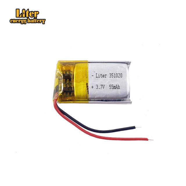 3.7v 55mah 351020 Liter energy battery Lithium Polymer Rechargeable Battery For Mp3 bluetooth Recorder headphone