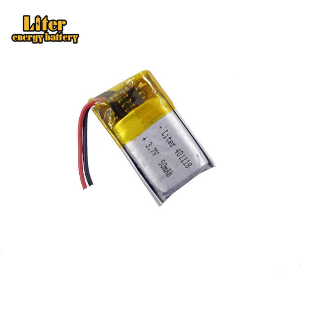 3.7v  401118 50mah Liter energy battery lithium ion battery for battery speaker