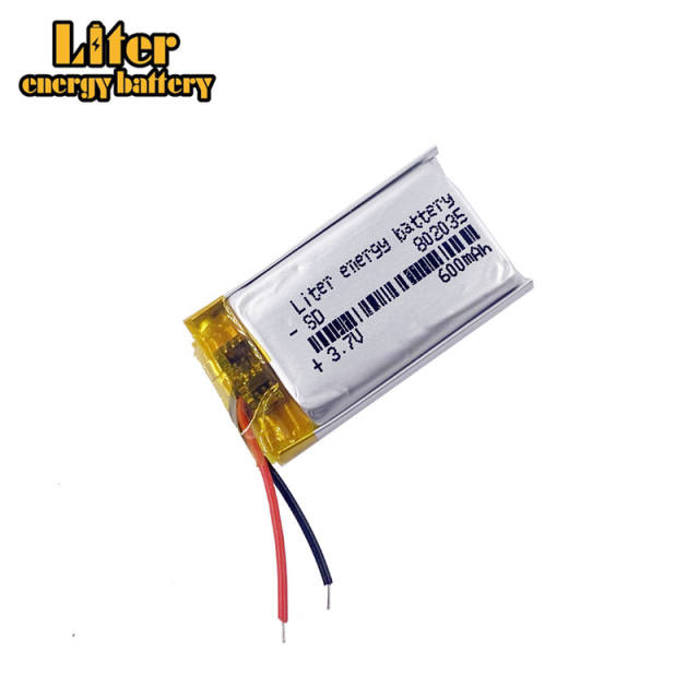 802035 3.7v 600mah lithium polymer battery 3 7V Liter energy battery for dvd GPS navigation