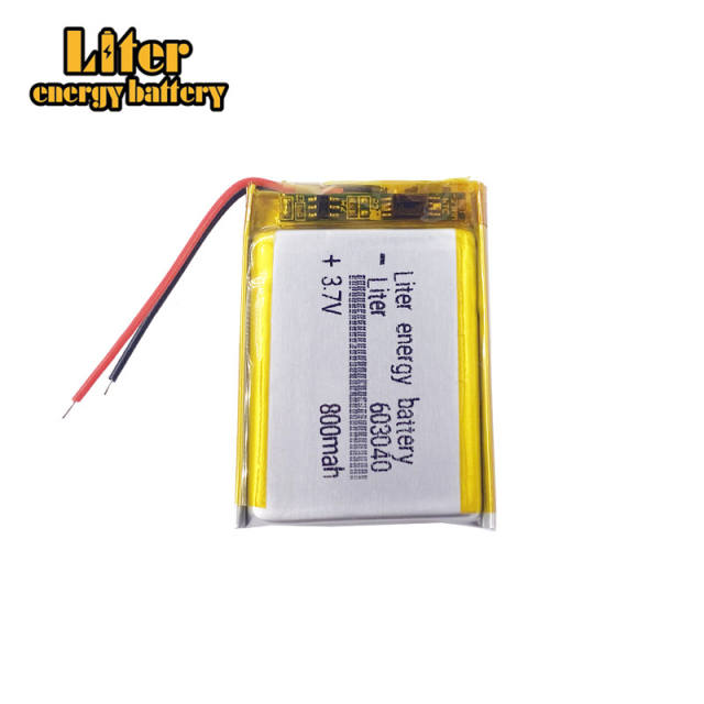 3.7V 603040 800mah Lithium Polymer Rechargeable Battery For MP3 MP4 MP5 GPS bluetooth headset LED Lamps Smart watch