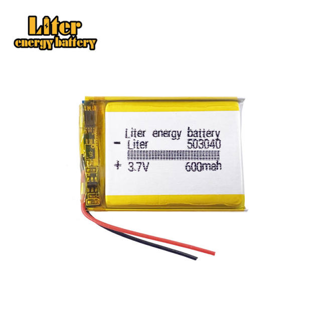 503040 3.7v 600mAh Liter energy battery Lithium Polymer Rechargeable Battery For MP3 MP4 GPS Recorder Headset Speaker