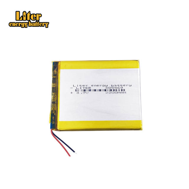 385569 3.7V 2200mAh Rechargeable li Polymer Battery For GPS DVR Car recorder phone E-book Tablet PC