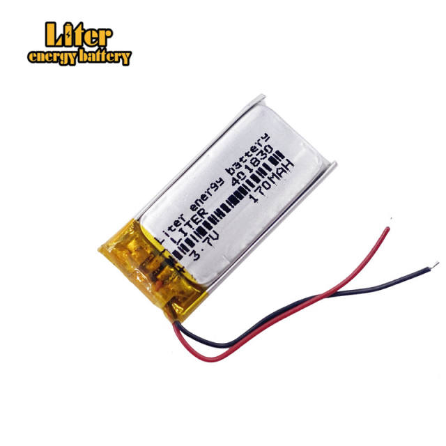 401830 3.7V 170mAh lithium ion rechargable battery For MP3 DVR PEN Bluetooth DIY audio Toys