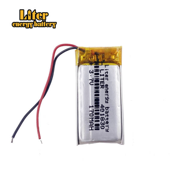 401830 3.7V 170mAh lithium ion rechargable battery For MP3 DVR PEN Bluetooth DIY audio Toys