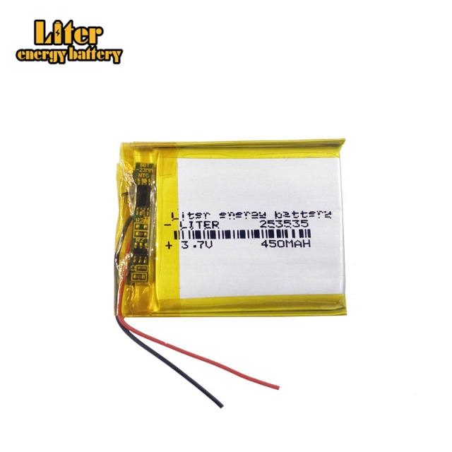 3.7v 253535 450mAh Liter energy battery lithium Li ion polymer rechargeable battery for MP4 GSP PSP Digital Products