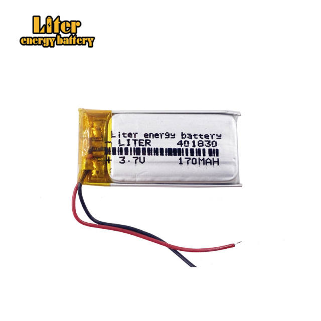 401830 3.7V 170mAh lithium ion rechargable battery For MP3 DVR PEN Bluetooth DIY audio Toys