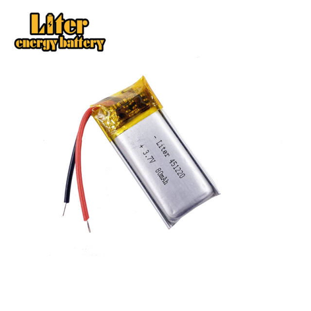 451220 80mAh 3.7v Liter energy battery lithium polymer rechargeable battery For MP3 MP4 MP5 battery bluetooth headset battery