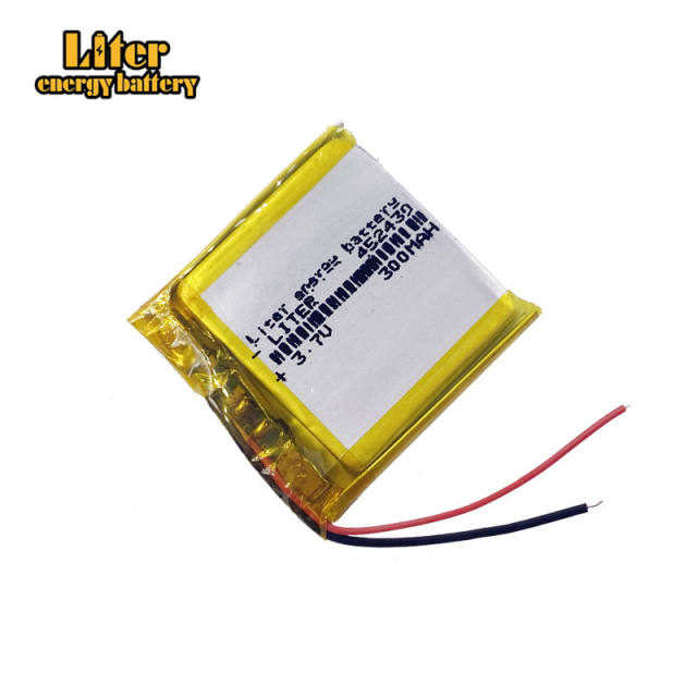 452430 3.7V 300mAh Rechargeable Li-Polymer Battery For MP3 MP4 MP5 GPS DVR Bluetooth Speaker toys Camera