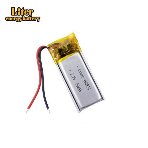 3.7v Lithium Polymer Battery 450829 80mah Liter energy battery for Mp3 Mp4 Mp5 Bluetooth Headset