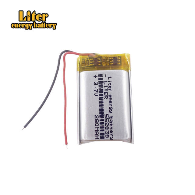 552030 3.7v 280MAH  Liter energy battery lithium polymer battery For MP3 Smart watch toys DVR Sports headphone
