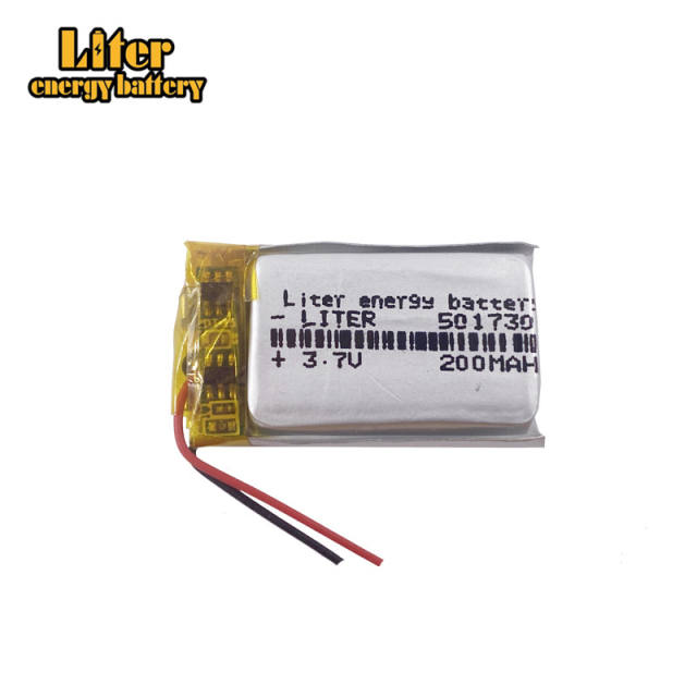 501730 3.7v 200mah polymer lithium rechargeable battery for SBH52 smart MP3 Bluetooth headset