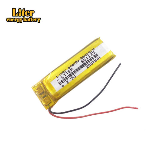 601135 3.7V 200mAh  Liter energy battery Rechargeable Li Polymer Battery For Bluetooth Headset Mp3 MP4 DVR GPS Speaker