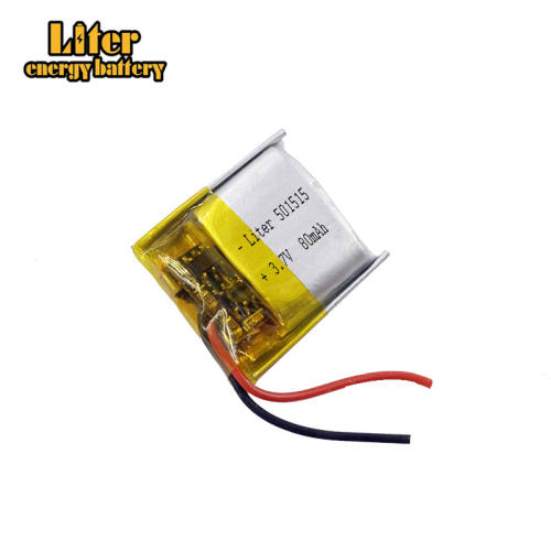 501515 80mAh 3.7v lithium polymer rechargeable battery For Bluetooth Headset Smart watch Sports bracelet mouse