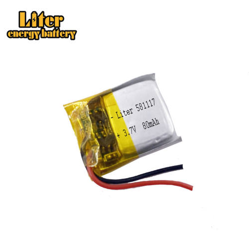 3.7V 581117 80mAh Liter energy battery Polymer Lithium Battery For Games Accessories Bluetooth Mouse Battery