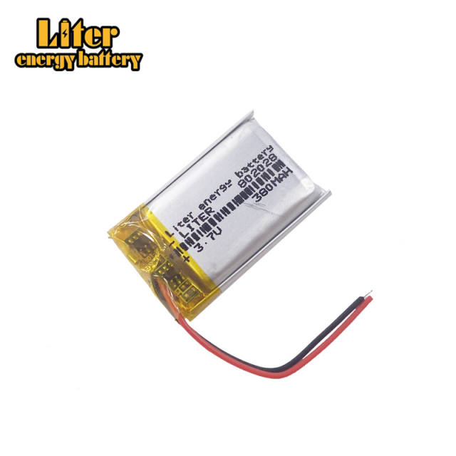 3.7V 802028 380mAh Liter energy battery Polymer Li-Po Batter For Camera DVC DVR GPS Sat Nav MP4 Music Player Audio Watches