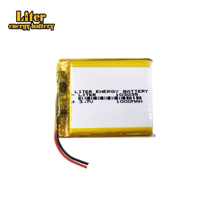 3.7V 1000mAh 103035 Rechargeable Li-Polymer Battery For GPS MP3 SPeaker DIY PAD Power LED Bluetooth Pen car dvr